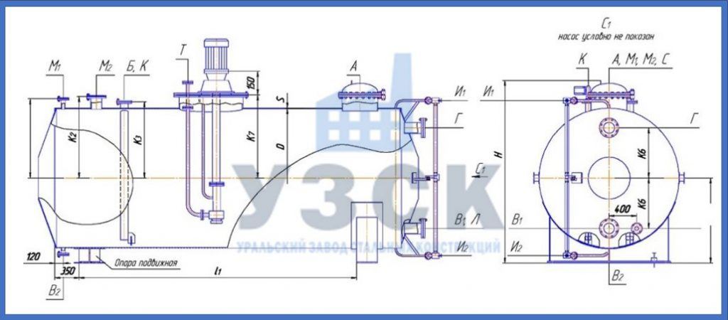 Чертеж емкости ГКК в Жуковском